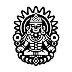 A glyph style icon of deity tattoo