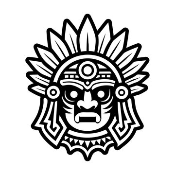 A solid style icon of kinich ahau tattoo