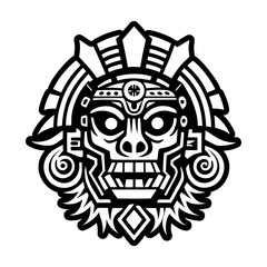 A filled style icon of aztec warrior symbol