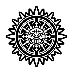 A glyph style icon of sun wheel symbol