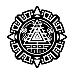 A filled style icon of temple tattoo