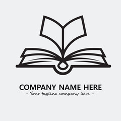 Book illustration black and white for logo company vector image
