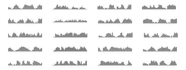 Sound wave design elements. Waveform pattern for music player, podcasts, mobile voice message, streaming.