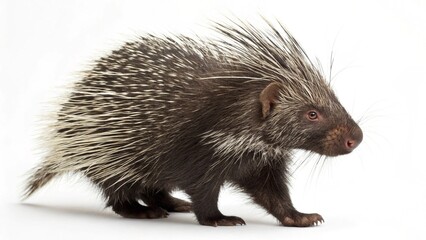 Obraz premium Mexican hairy dwarf porcupine isolated on white background