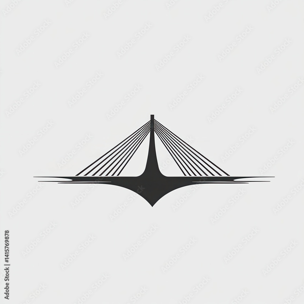Poster abstract logo design representing a bridge structure, showcasing sleek lines and modern aesthetics i