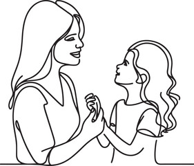 Mother and Daughter Talk Art