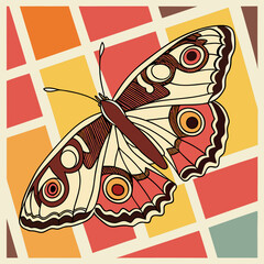 Common Buckeye Butterfly – Abstract Pop Art Mosaic