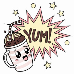 Mocha Madness – Comic Character Mug with Chocolate Overflow