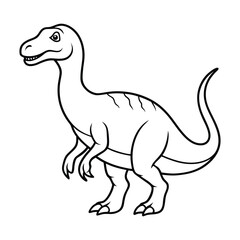 Black and White Illustration of a Dinosaur for Educational Use