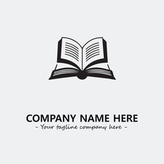 Book illustration black and white for logo company vector image
