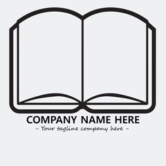 Book illustration black and white for logo company vector image

