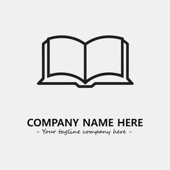 Book illustration black and white for logo company vector image
