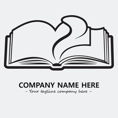 Book illustration black and white for logo company vector image
