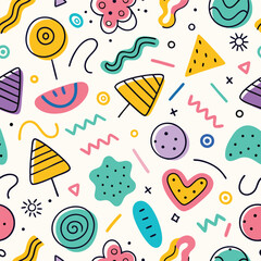 Playful abstract shapes pattern
