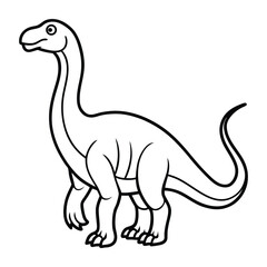 Fototapeta premium Black and White Illustration of a Dinosaur for Educational Use