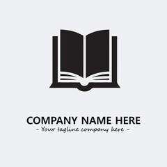 Book illustration black and white for logo company vector image
