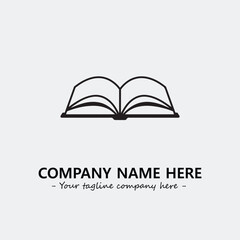 Book illustration black and white for logo company vector image
