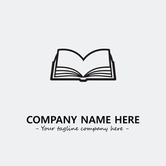 Book illustration black and white for logo company vector image
