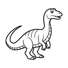 Black and White Illustration of a Dinosaur for Educational Use