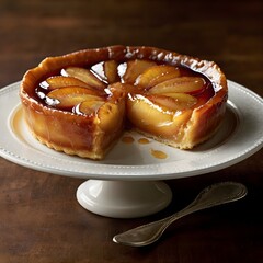 Caramel Glazed Upside Down Apple Tart