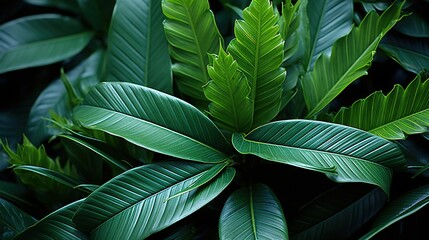 Lush green foliage a close up view shot