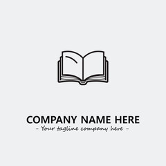 Book illustration black and white for logo company vector image
