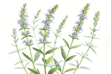 Botanical Illustration of Lavender Plant