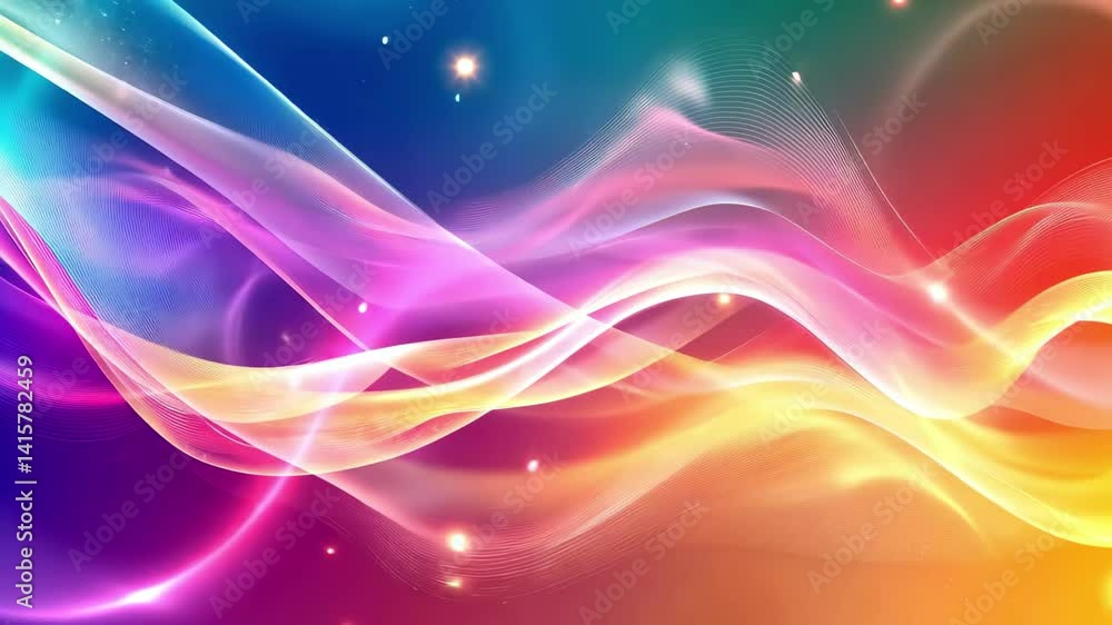 Poster colorful holographic liquid waves create an abstract motion effect with vibrant hues, colorful holog