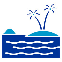 Tropical Lagoon Vector Icon