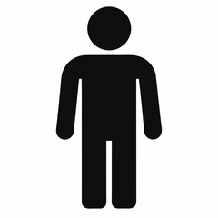 male Toilet Symbol silhouette icon on white background