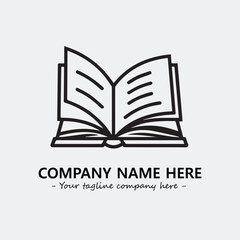 Book illustration black and white for logo company vector image
