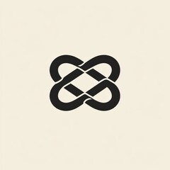 Obraz premium Dynamic abstract logo design showcasing seamless continuity and interconnection on a dark background for innovative branding concepts