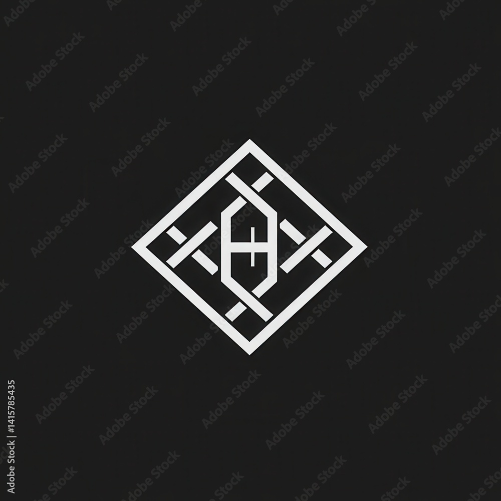 Poster dynamic abstract logo design showcasing seamless continuity and interconnection on a dark background