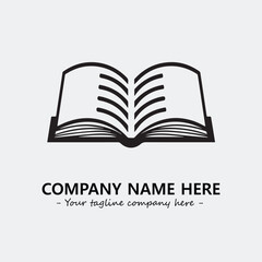 Book illustration black and white for logo company vector image
