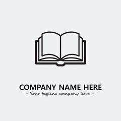 Book illustration black and white for logo company vector image
