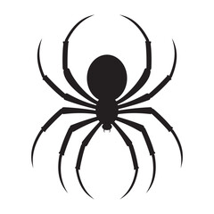 silhouette of a spider with detailed legs and body