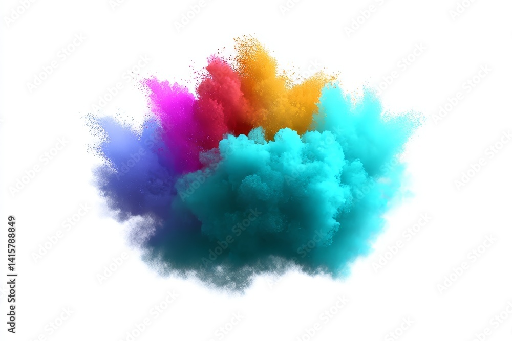 Aufkleber the background was splattered with an array of colorful powders, forming a mesmerizing abstract desi