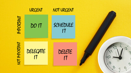 Eisenhower matrix as scheme prioritizing in life and work. Deadline diagram and Project task...