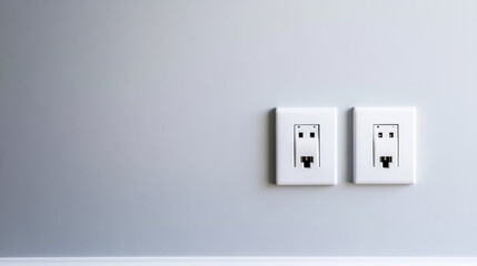 Minimalist electrical socket installation featuring exposed usb port and terminals, highlighting modern connectivity design against pristine white background