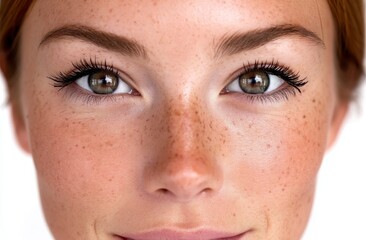 The camera captures a close-up shot of a person gazing at it with blue eyes