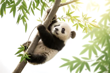 Fototapete Adorable Panda Climbing Tree © Василь Тігай