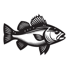Cod fish silhouette, vector illustration