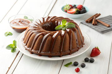 Delicious Chocolate Bundt Cake Ready to Serve