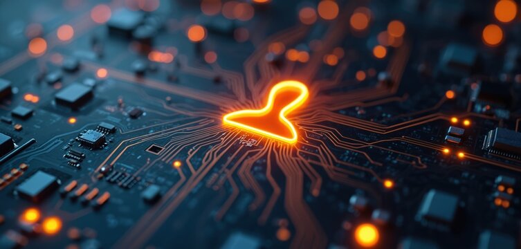 Digital user account profile glowing on circuit board technology background. Online identity, datum, security, cyberspace network communication. Futuristic design, innovation, data privacy, web - Powered by Adobe