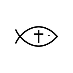 Fototapeta premium Christian fish symbol icon representing Christ in Christianity 
