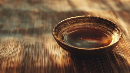 Close-up of salmon sushi roll with dipping sauce.