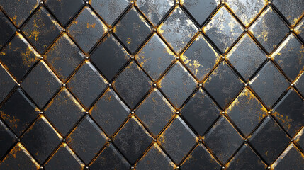Fototapeta premium Art Deco Geometric Pattern Gold, Silver and Dark Gray Diamond Repeating Design, art deco, geometric pattern Art Deco, geometric design