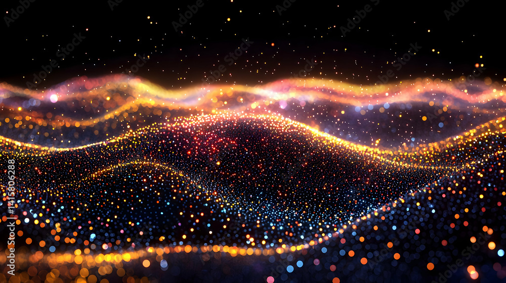 Aufkleber abstract colorful glowing particle design