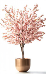 A Beautiful and Stylish Pink Blossom Tree Set in an Elegant Decorative Pot for Home Decor