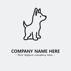 Dog illustration black and white for logo company vector image
